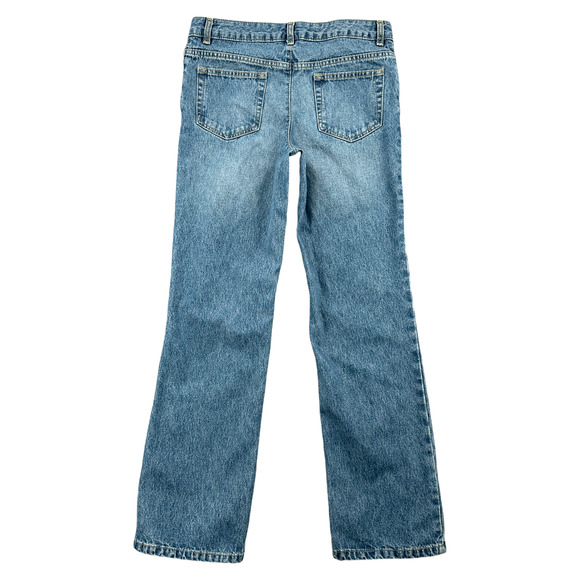 Land's End Denim Blue 5 Pocket Mid Rise Bootcut Jeans Children Size 14 - Picture 2 of 9